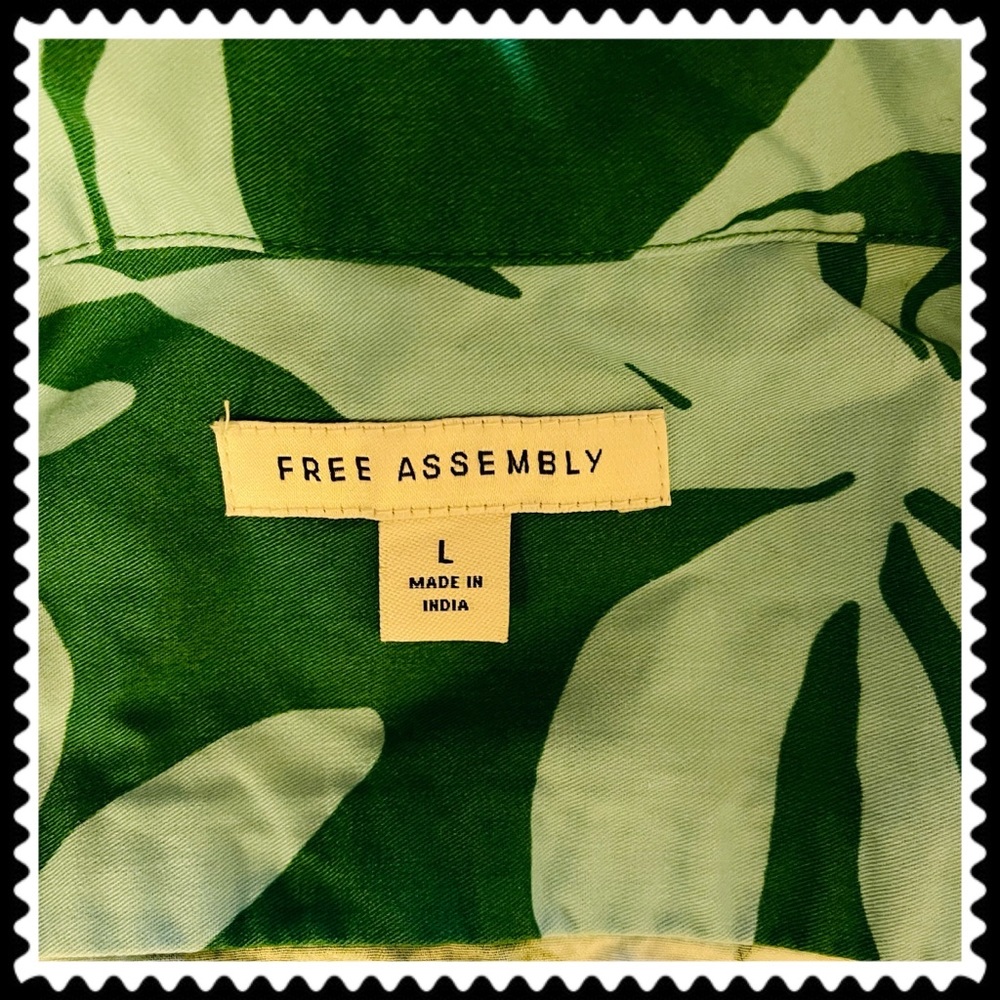 Free Assembly Shirt Dress Tropical Pattern